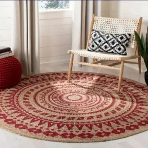 Handwoven Fuchsia Jute Area Rug  