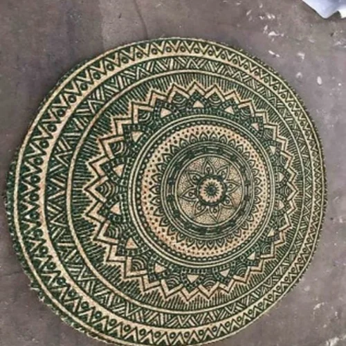 Round Braided Jute Mandala Rug  