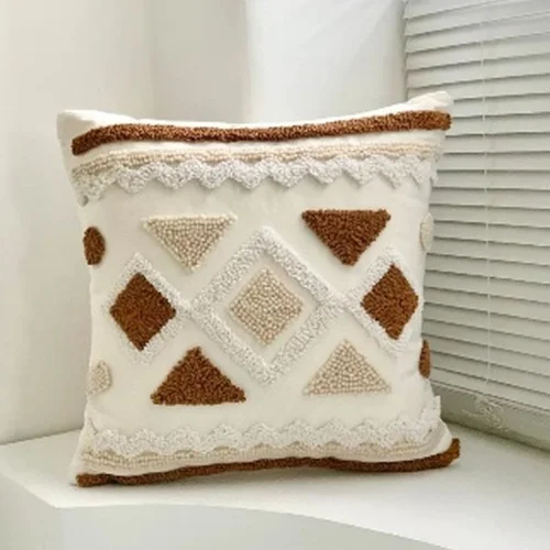 Merrycolor Boho Tufted Throw Pillow Cover